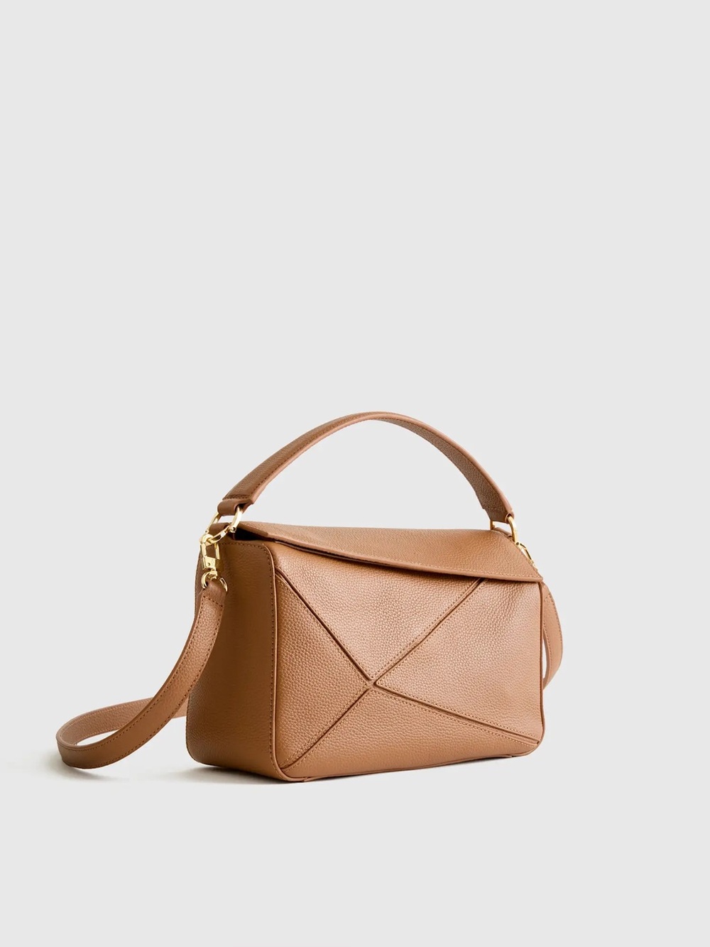 Quince Sabine Crossbody Convertible Leather Bag in Cognac - Picture 5 of 16